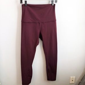 Lululemon dark red high waisted leggings